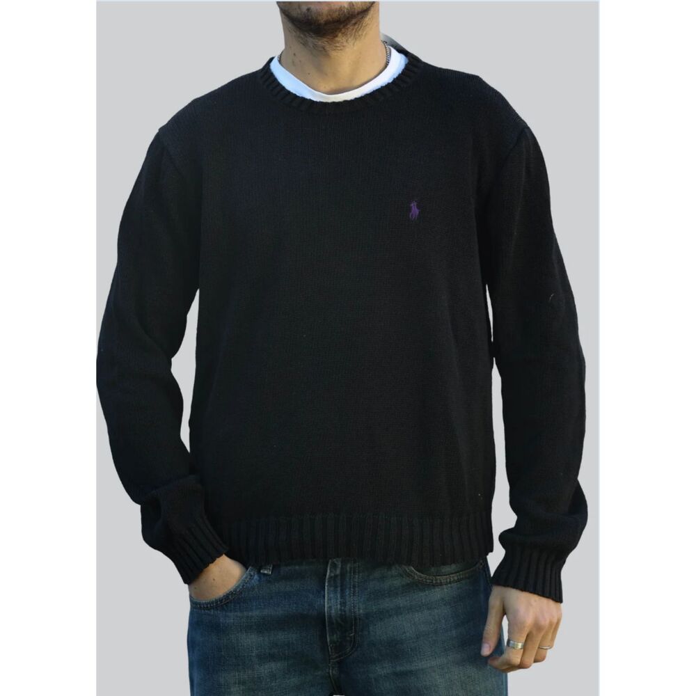 Polo by Ralph Lauren Crewneck Sweater – Black – Y2K/Early 2000s – Size L